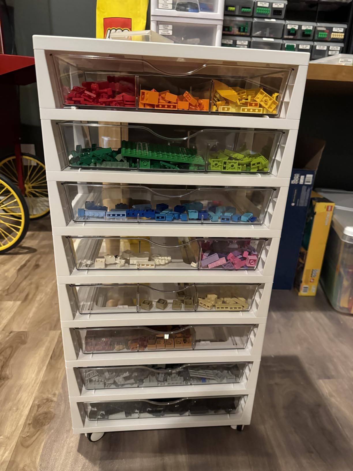 Vtopmart 8 Tier Rolling Cart with Drawers, Clear Plastic, Removable Dividers, Visible Storage, Sturdy Design, For Building Blocks, Toys, Art, Office & Craft Supplies customer photo 2