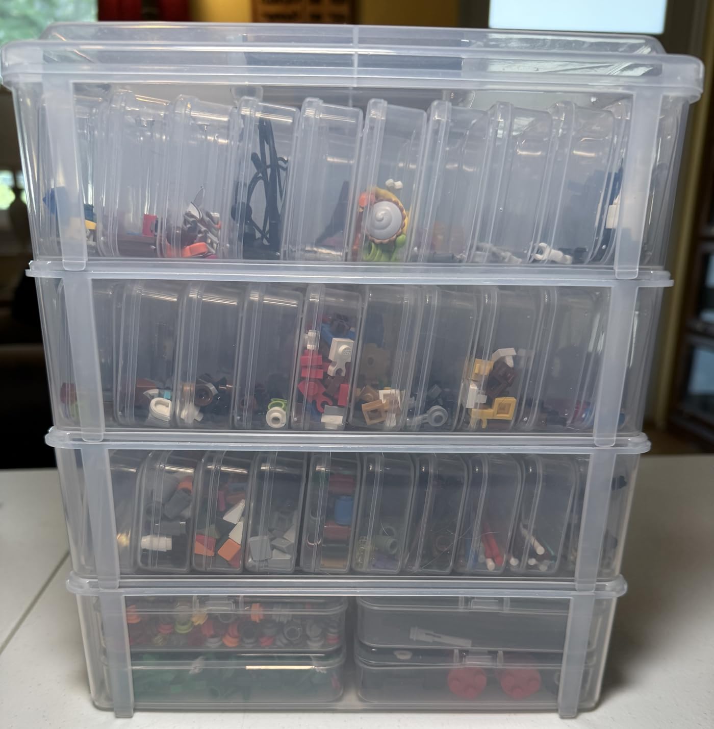 Bead Organizer Box 120 Pcs, 4-Tier Large Capacity Stackable Bead Storage Containers, Portable Plastic Craft Organizers for Jewelry Making, Bracelets, DIY, Nail Art Charms customer photo 1