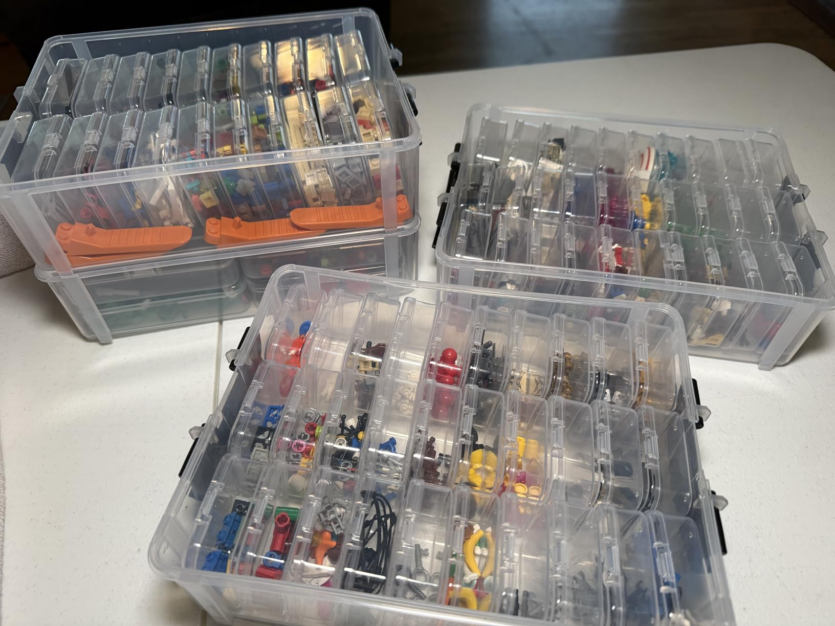 Bead Organizer Box 120 Pcs, 4-Tier Large Capacity Stackable Bead Storage Containers, Portable Plastic Craft Organizers for Jewelry Making, Bracelets, DIY, Nail Art Charms customer photo 2