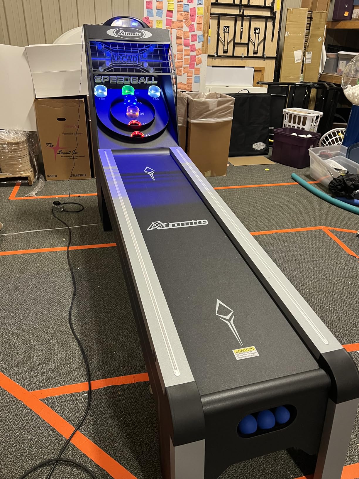 Atomic 9-Foot Prism Shot LED Speedball Arcade Game Table - Skeeball-Style LED Scoring with Lighted Rails & Target, Electronic Scoreboard & Sound Effects - Automatic Ball Return customer photo 1