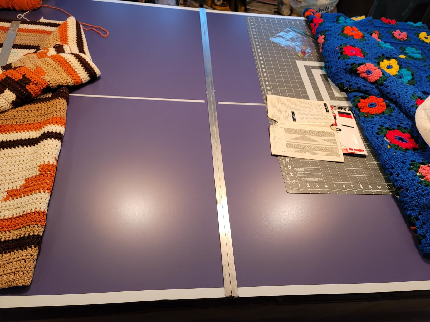 Ping Pong Table Top for Billiard Table, 6FT/7FT/8FT/8.5FT/9FT Foldable Table Tennis Table Topper, Indoor Outdoor Table Tennis Conversion Top w/Net & Premium Foam Padding customer photo 1