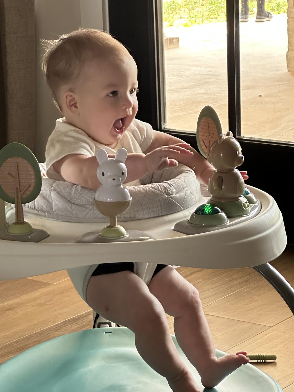 Ingenuity 3-in-1 Baby Jumper and Activity Center with Lights and Sounds - Converts to Toddler Play Table, 4 Adjustable Heights, Wood Legs, Ages 4 Months to 3 Years customer photo 2