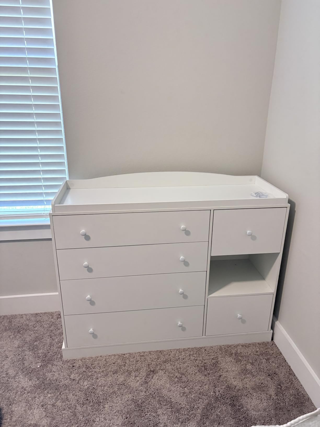 Halitaa Kids Dresser Cabinet with 6 Drawers, Changing Table for Nursery with Shelf, Multi-Functional Chest of Drawers, Kids Bedroom Furniture, Nightstand for Children's Room, White customer photo 2