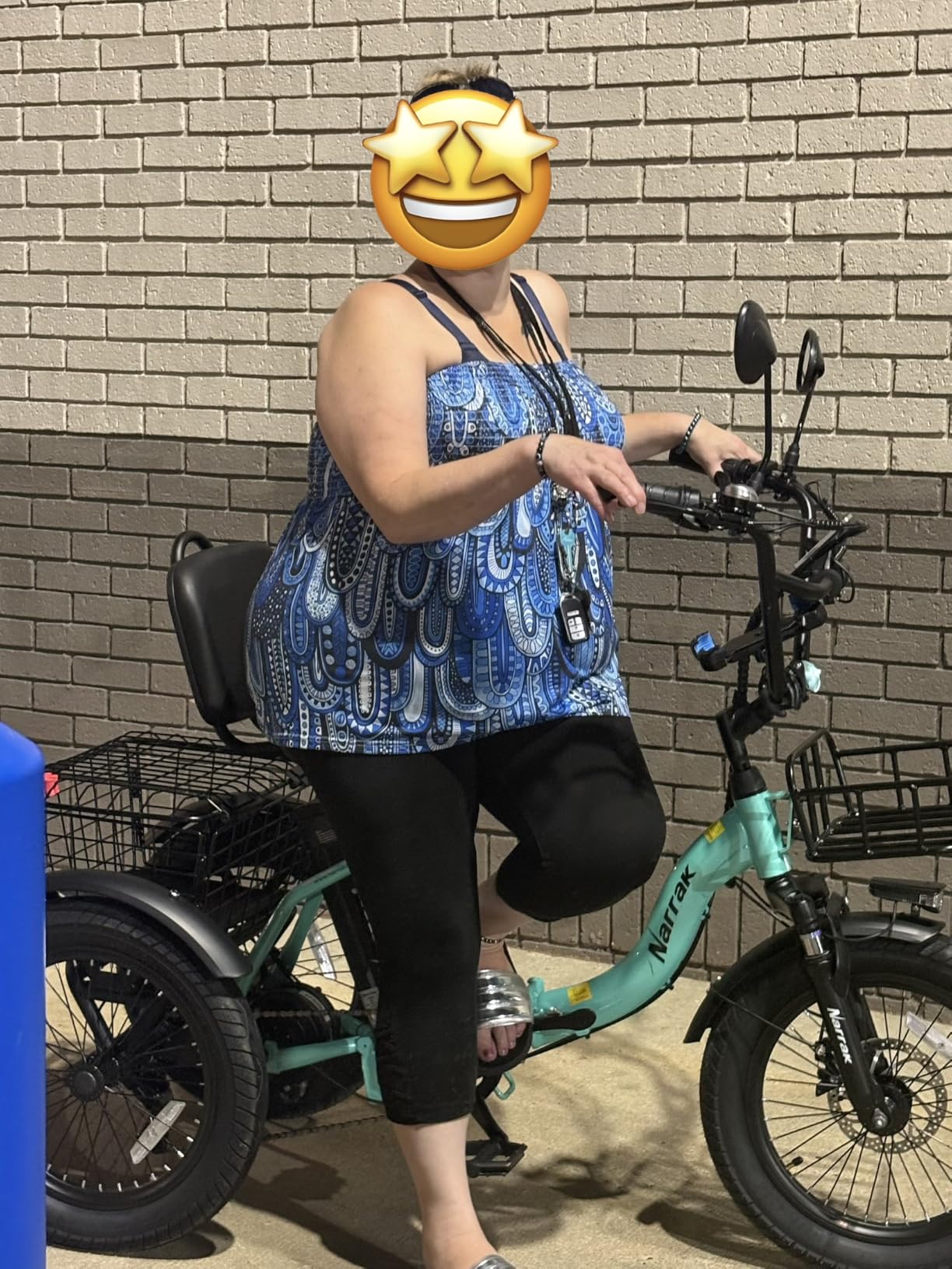 NARRAK Electric Tricycle for Adults,Fat Tire Folding Electric Trike,3 Wheels Electric Bicycle Bikes, Peak 1100W Step-Thru Etrike with Removable Battery and Large Basket customer photo 1
