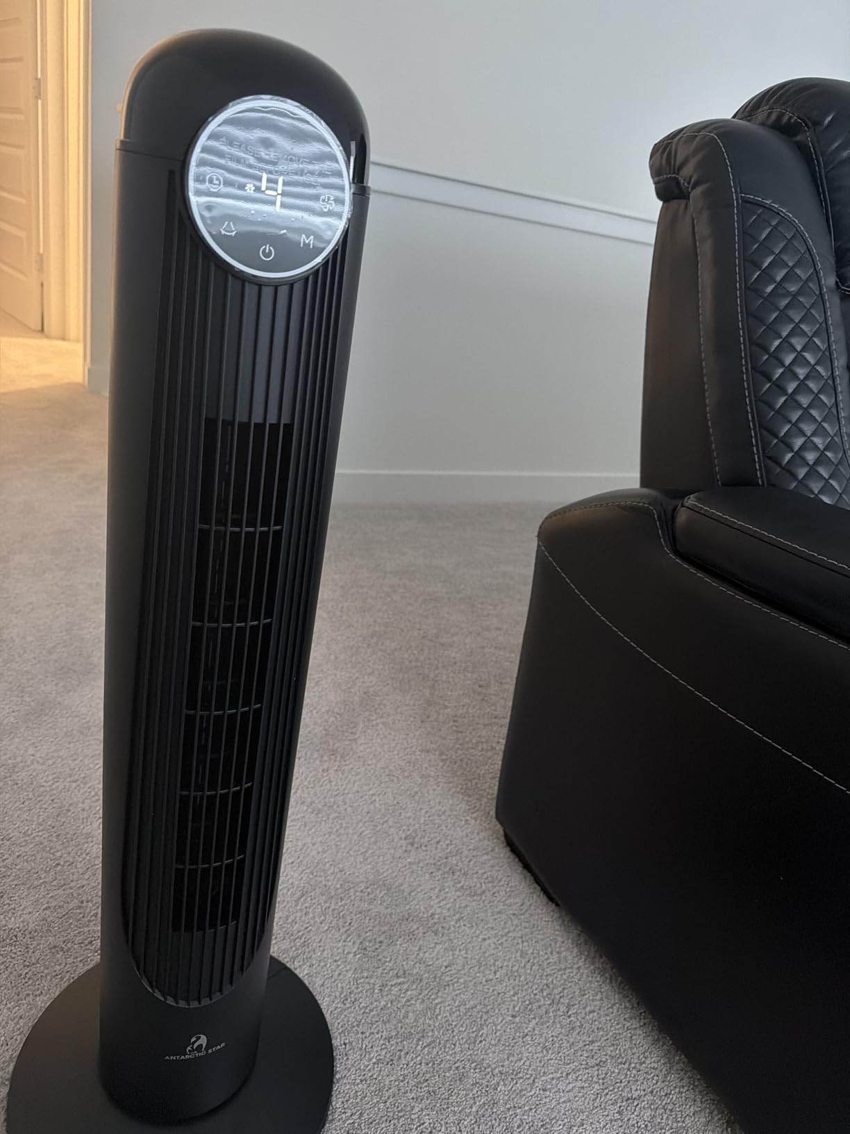 Antarctic Star T42 Tower Fan-42 Inch, Bladeless Oscillating Fan with Remote, 6 Speeds & 4 Modes, LED Display, 9H Timer, Quiet Floor Standing Fan for Bedroom Living Room Office, Black customer photo 1