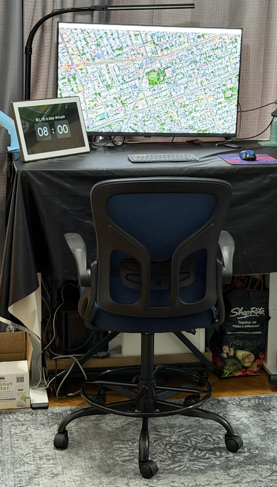 Drafting Chair for Standing Desk, Tall Office Chair with 22