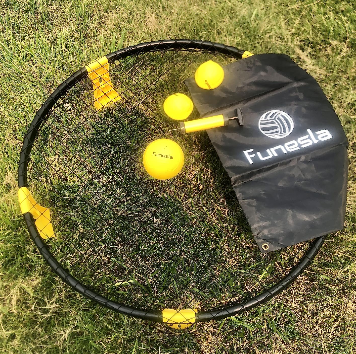 Roundnet Game Set - Outdoor Beach Volleyball Game, Quick Setup Non-Slip Ball Game with Hidden Needle Air Pump & Carry Bag for Beach Backyard Lawn, Park customer photo 1