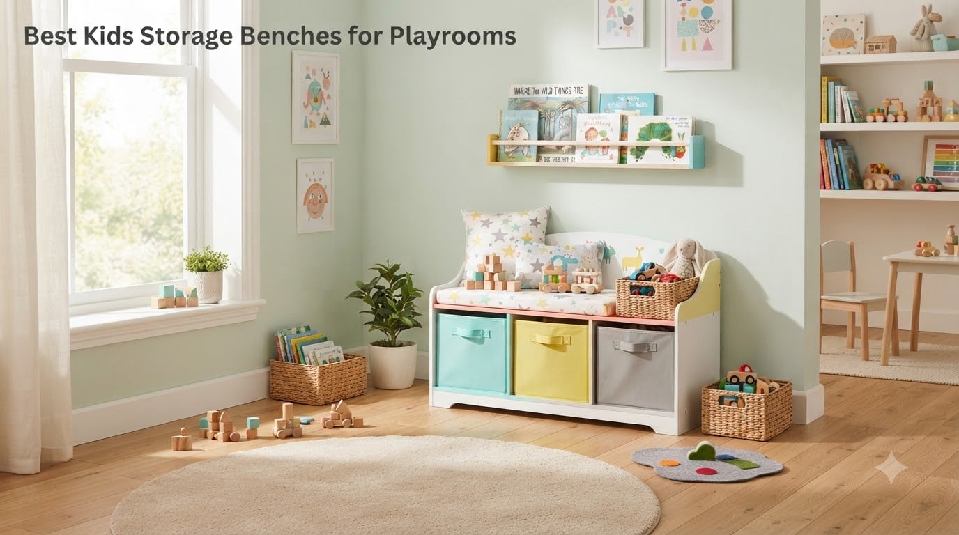 Best Kids Storage Benches for Playrooms