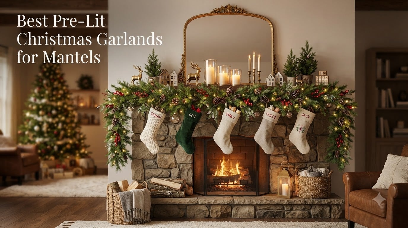 Best Pre-Lit Christmas Garlands for Mantels