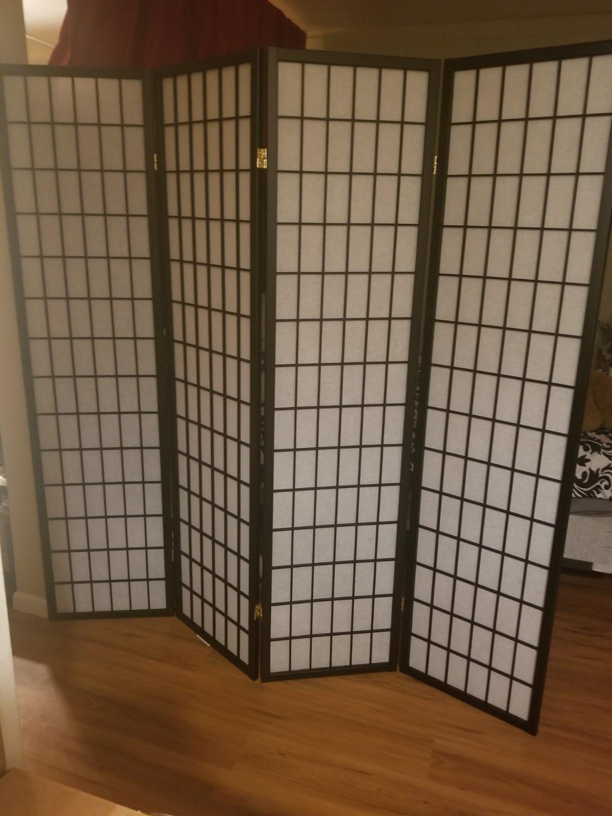 Coaster Roberto 70-Inch Living Room Four-Panel Room Divider, Black 4624 customer photo 1