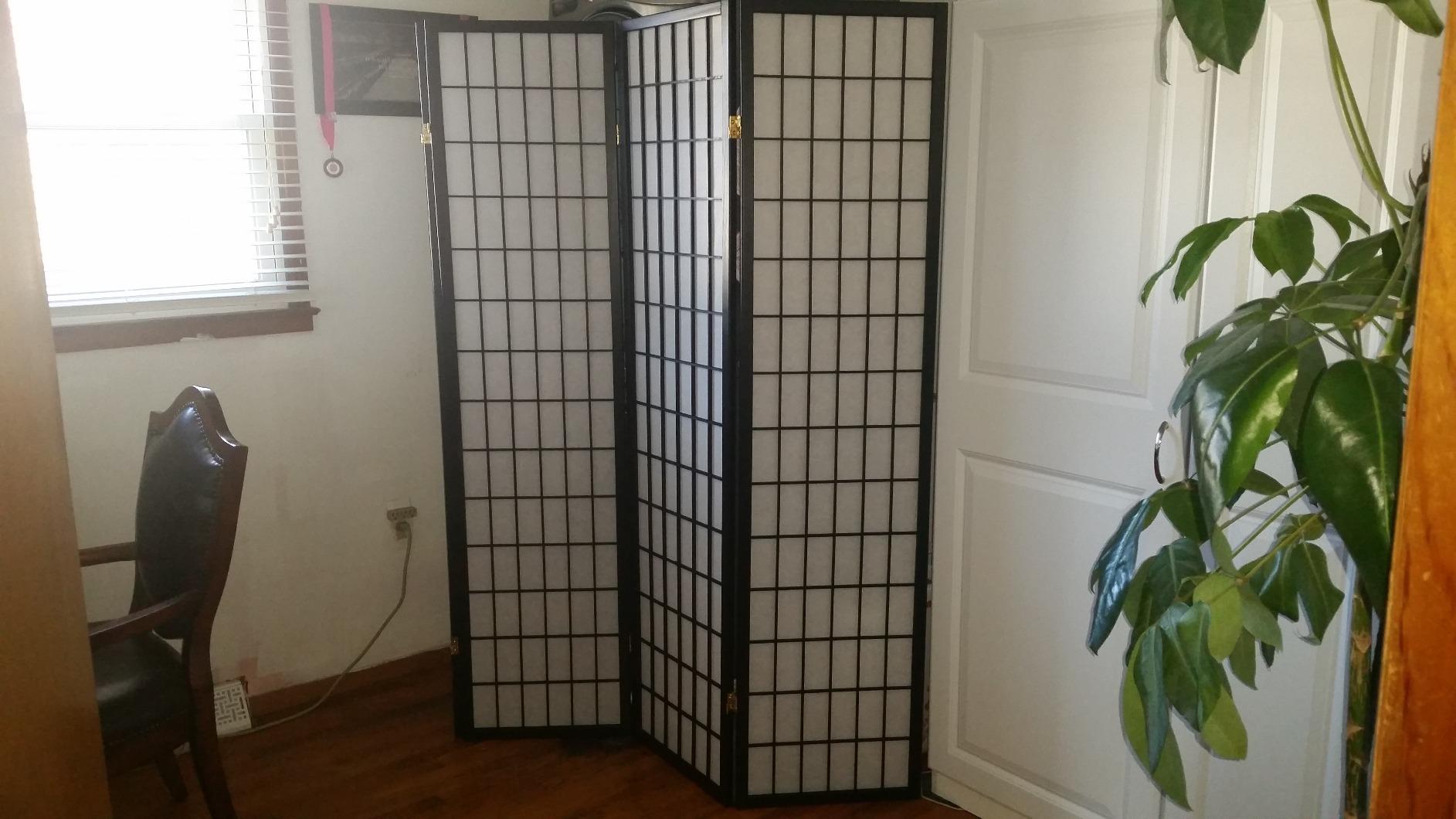 Coaster Roberto 70-Inch Living Room Four-Panel Room Divider, Black 4624 customer photo 2
