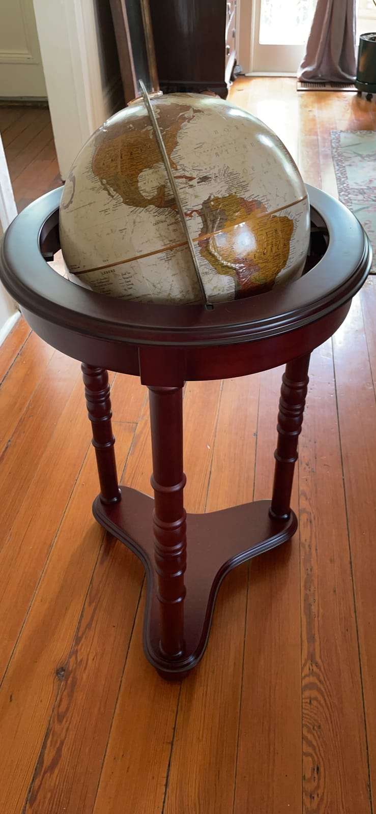 Replogle Lancaster—Bronze Metallic, Dark Cherry Wood Finish, Floor Model Globe, Perfect for Anyone Looking for a Elegant Floor Standing Globe That Fits Small Spaces (12