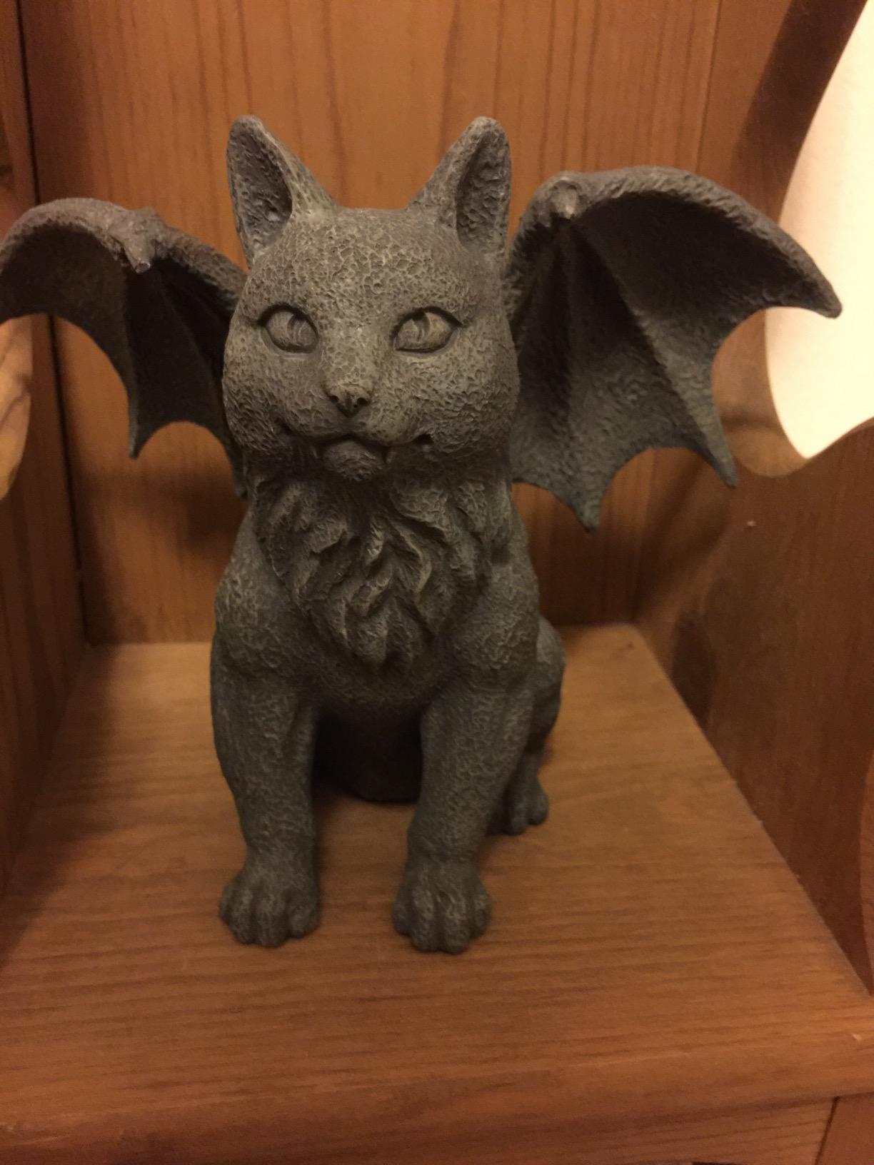 Pacific Giftware Winged Cat Gargoyle Statue Figurine Myth Fantasy customer photo 1