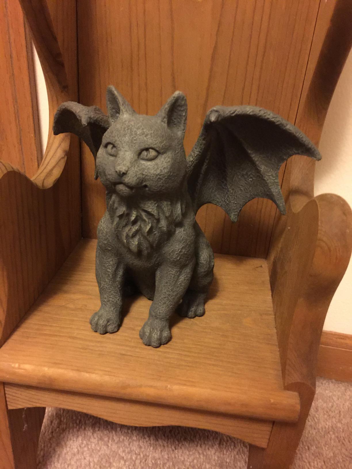 Pacific Giftware Winged Cat Gargoyle Statue Figurine Myth Fantasy customer photo 2