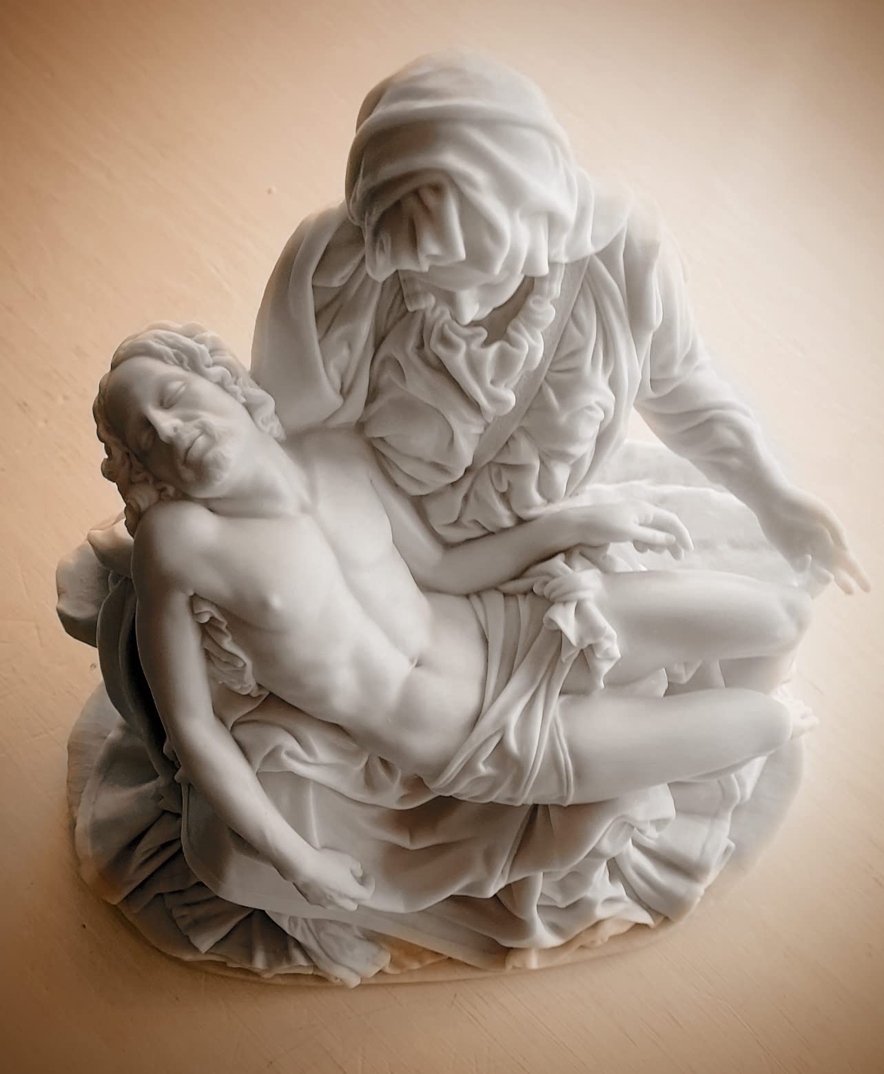Top Collection La Pieta by Michelangelo Statue - Museum Grade Replica Sculpture in Premium Cold-Cast Marble White Finish - 10.25-Inch Renaissance Replica Figurine customer photo 2