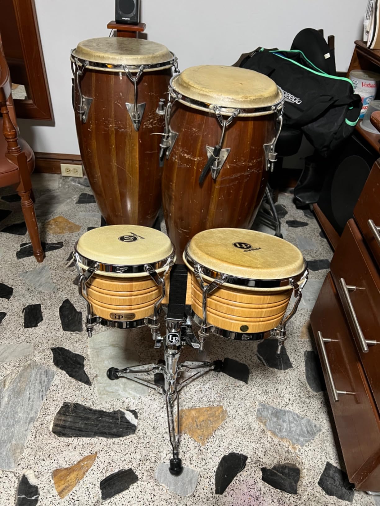 Latin Percussion Bongo Stand Seated Play customer photo 2