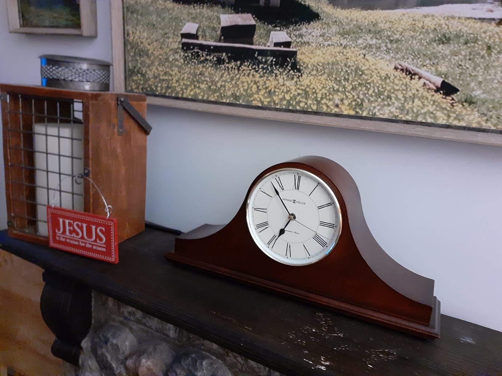 Howard Miller Christopher Mantel Clock – Hardwood Table Clock, Quartz Movement, Westminster Chime, Brass Bezel, Roman Numerals, Battery Powered customer photo 2