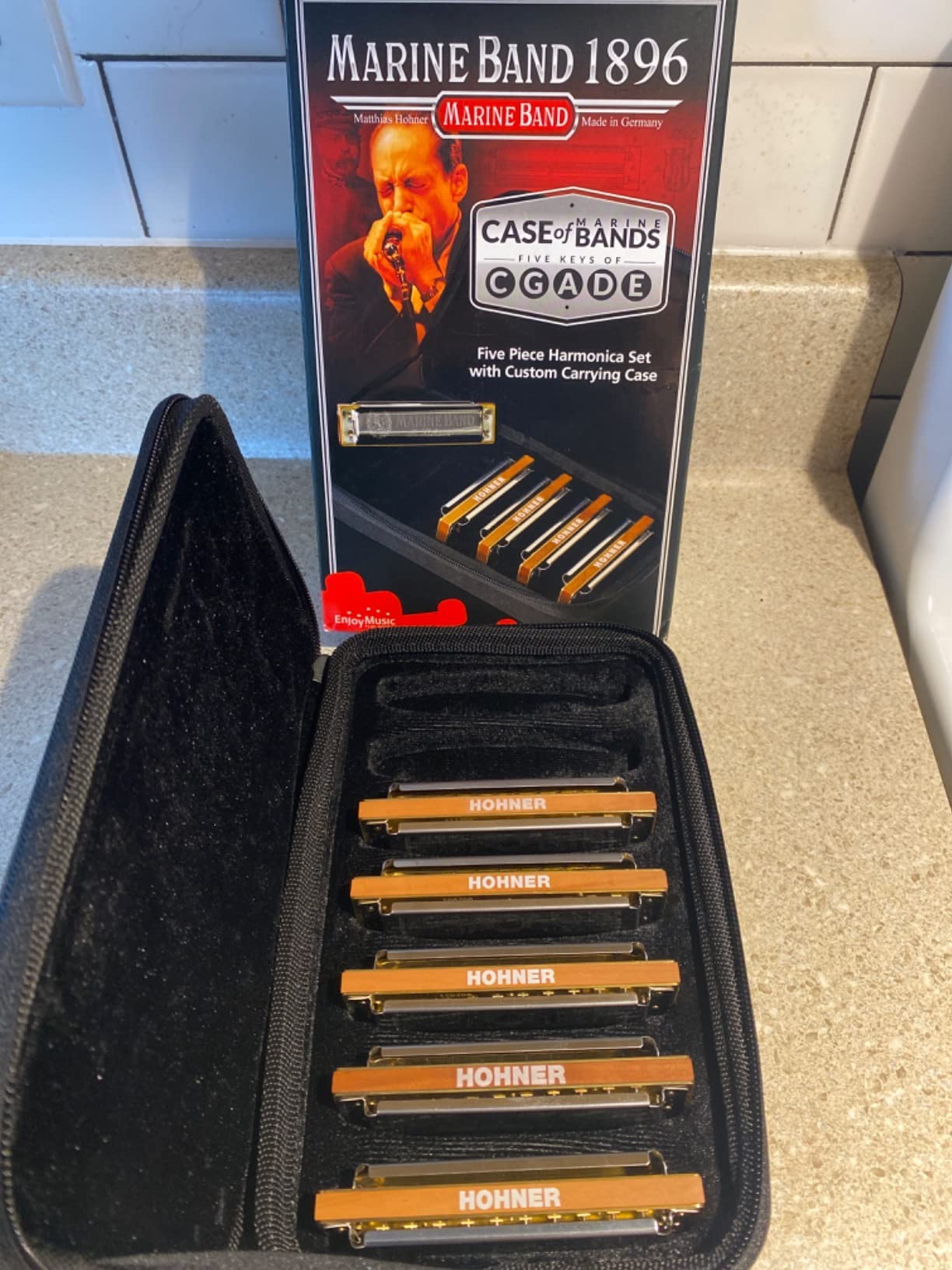 Hohner Marine Band 1896 Diatonic Harmonica (Stainless Steel, 5 Pack) customer photo 2