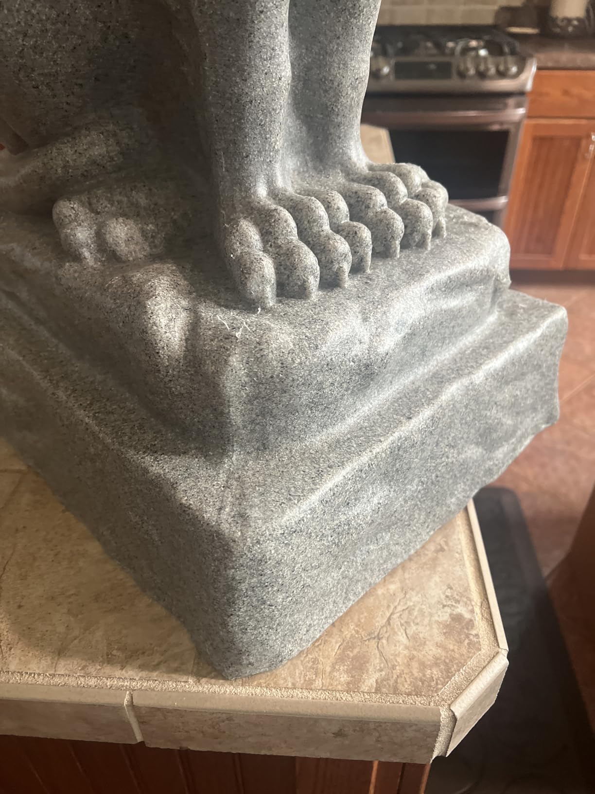 EMSCO Group Guardian Lion Statue – Natural Granite Appearance – Made of Resin – Lightweight – 28” Height customer photo 1