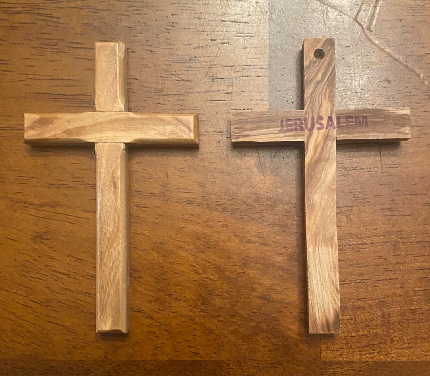 Holy Land Market Hand Carved Olive Wood Wall Cross 10 Inch customer photo 1