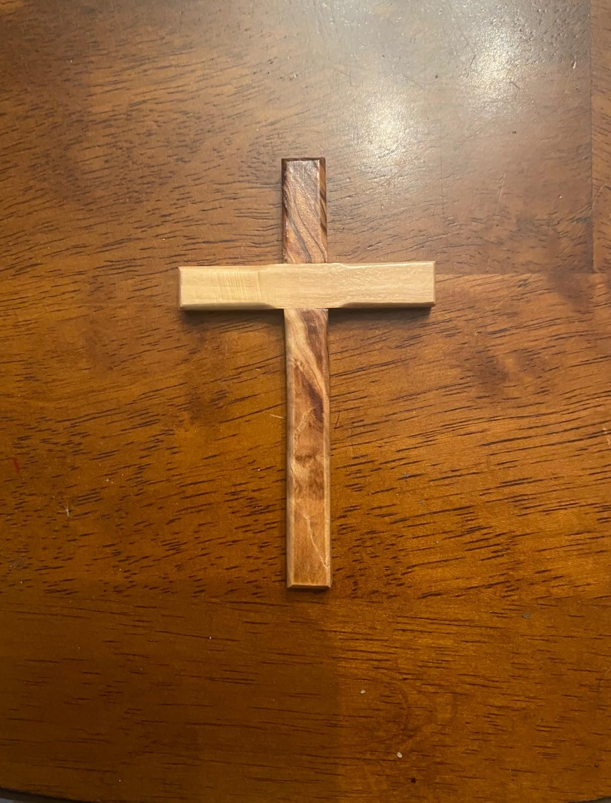 Holy Land Market Hand Carved Olive Wood Wall Cross 10 Inch customer photo 2