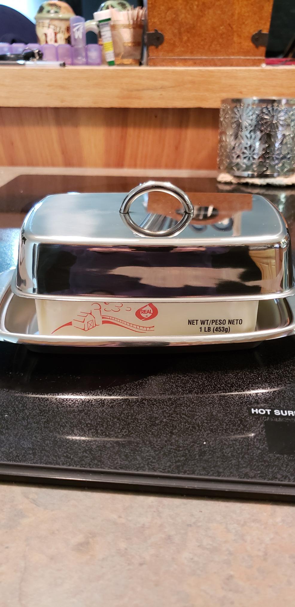 Fox Run Stainless Steel Double Butter Dish With Lid 2 Butter Stick Capacity customer photo 1