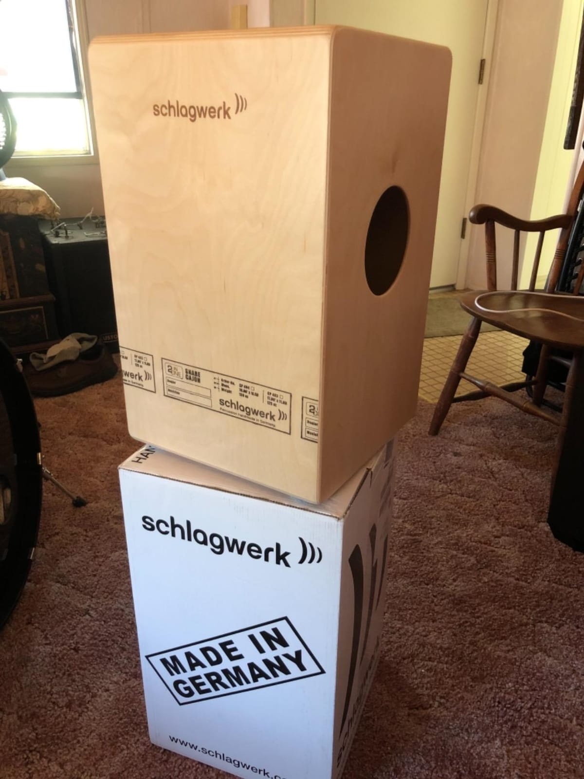 Schlagwerk CP404BLK 2inOne Series Snare Cajon l Black Baltic Birch Front Plate l Made in Germany customer photo 2