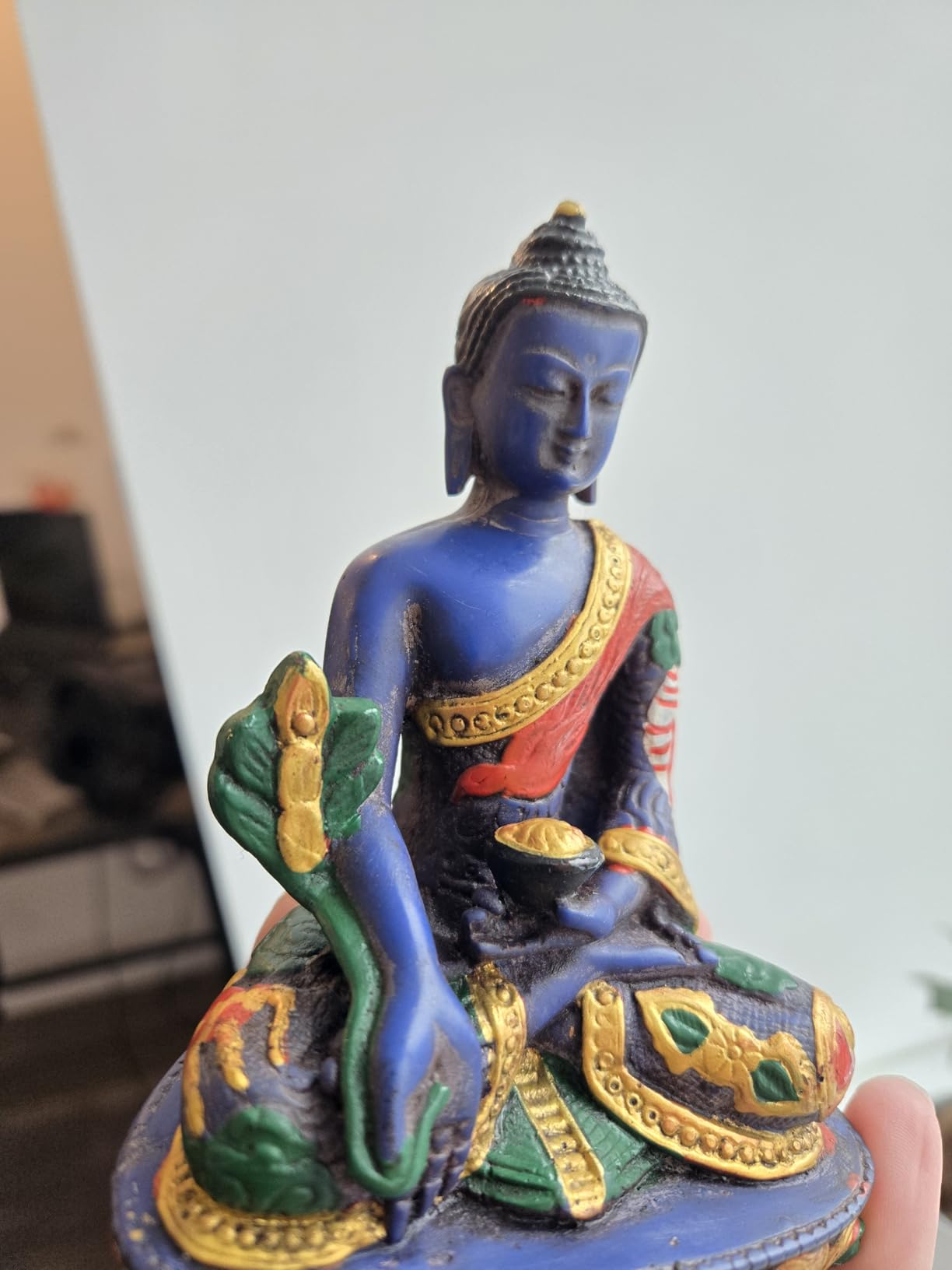 DharmaObjects® Tibetan Healing Medicine Buddha Statue Hand Painted Nepal customer photo 2
