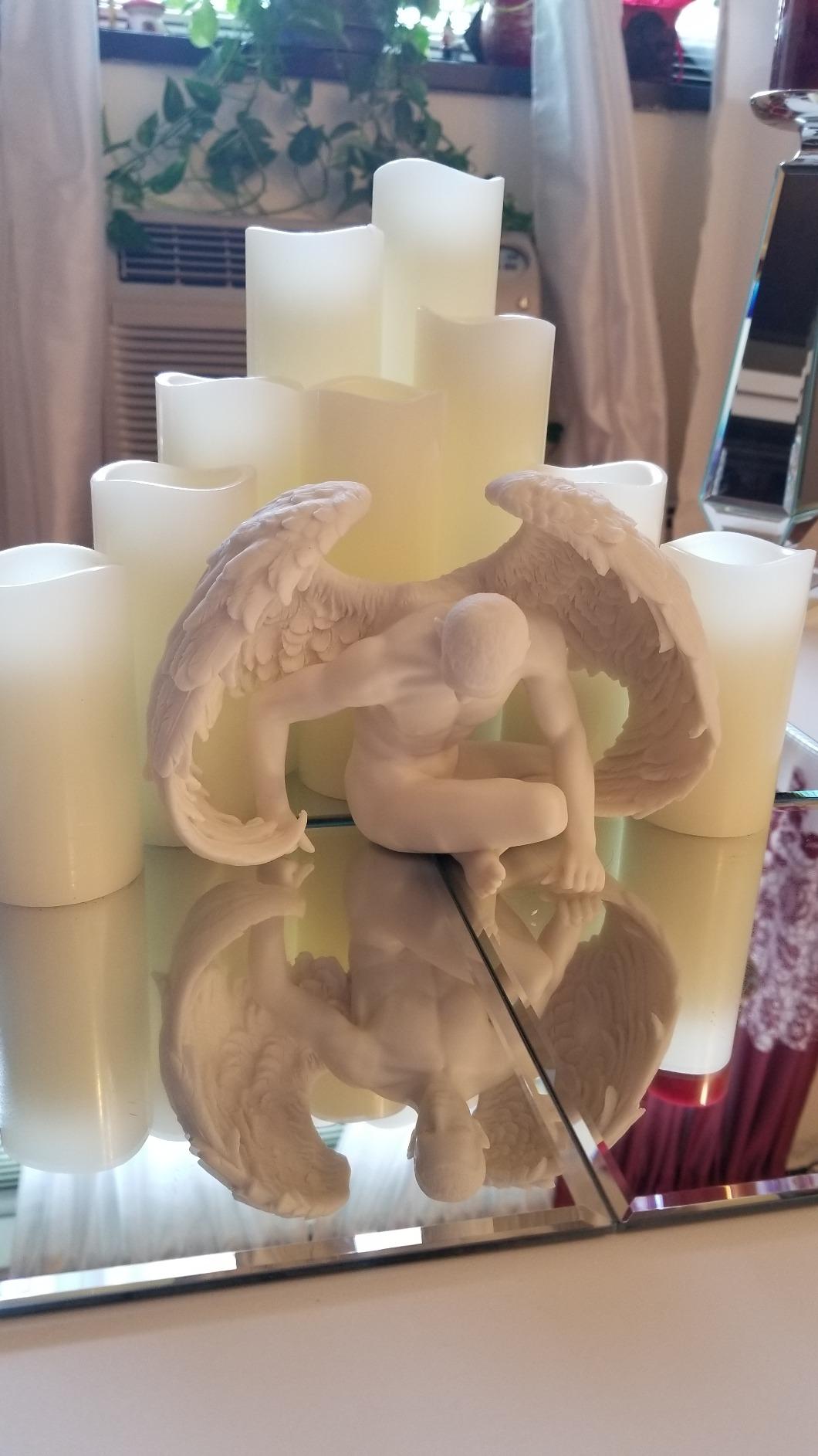 Veronese Design Nude Winged Grieving Male Angel Marble Finish Statue customer photo 1