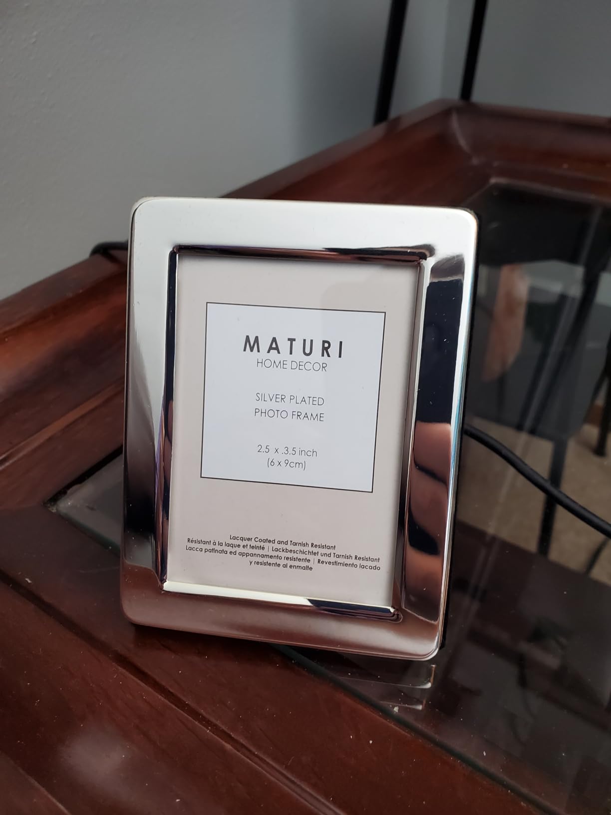 Maturi Silver Plated Photo Frame - Flat Edge Finish 5 x 7-inch (13 x 18cm) customer photo 2