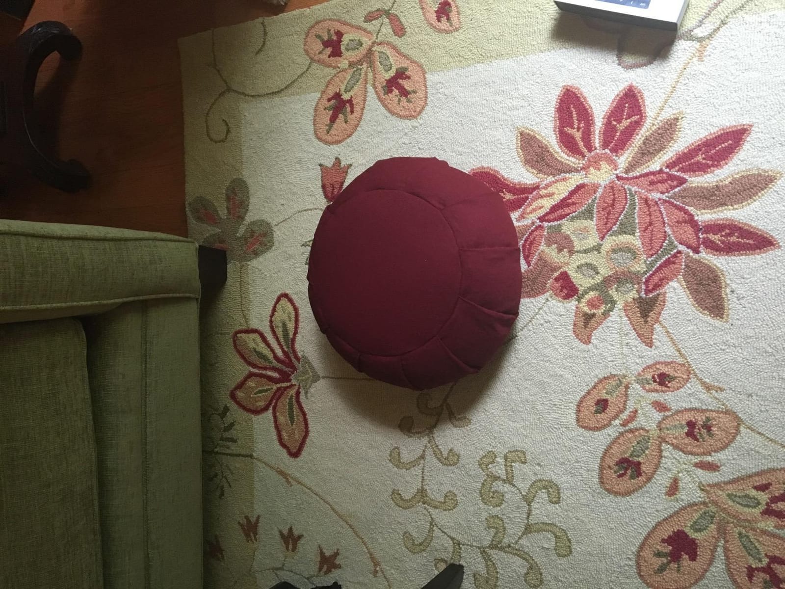 Meditation Cushion, Round, Buckwheat Husk Filled, Floor Pillow or Cushions, Yoga Seat, Zafu, Made in the USA customer photo 1