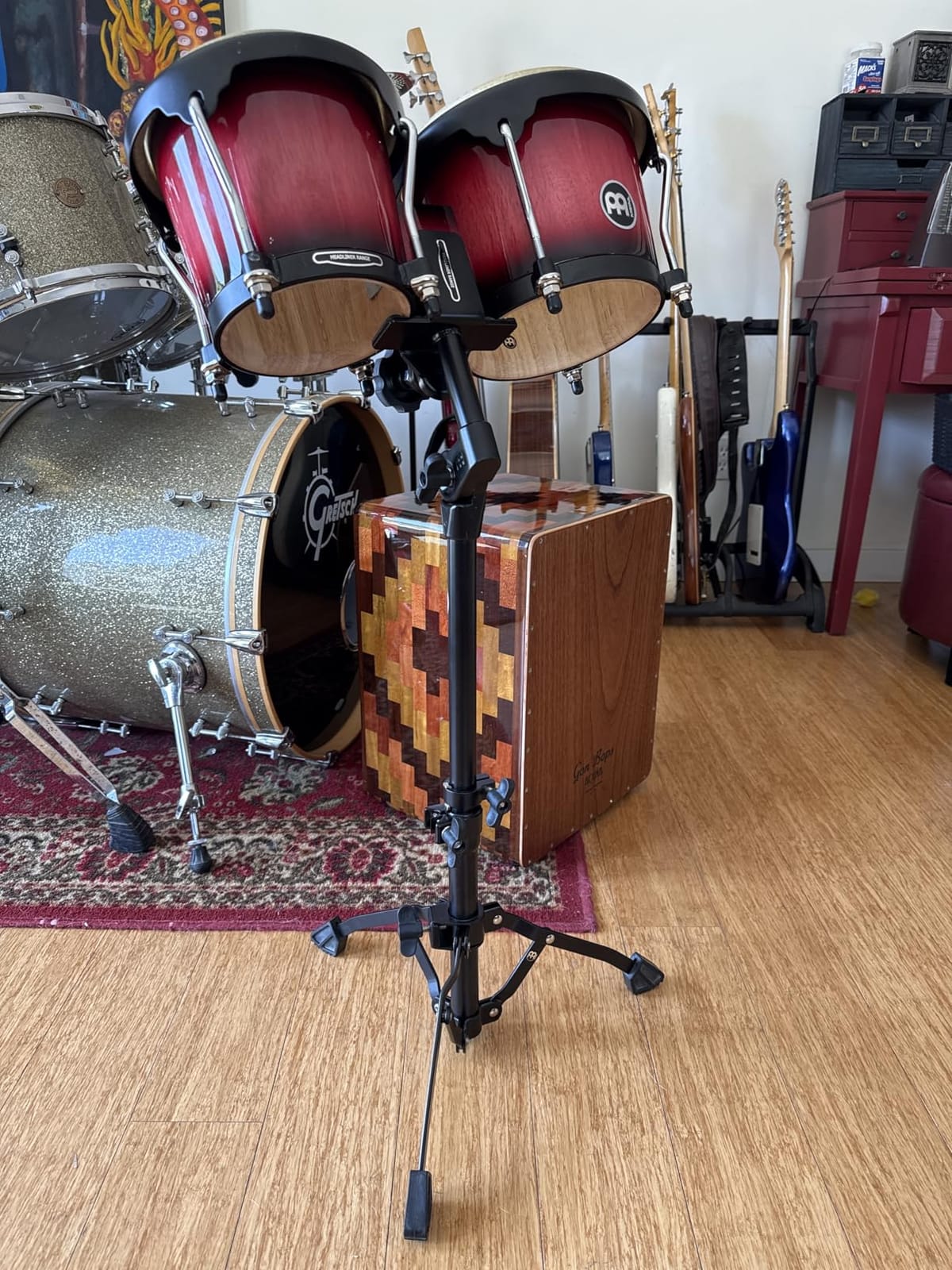 Headliner Seated Bongo Stand, Low Height for Cajon—NOT MADE IN CHINA—Fully Adjustable, 2-YEAR WARRANTY customer photo 2