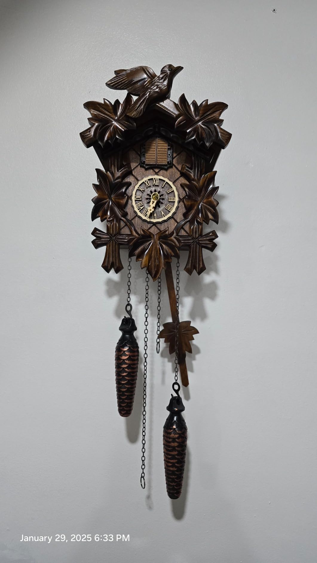 Engstler Quartz Cuckoo Clock 5-Leaves, Bird, Size: 8 inch, EN 522 Q customer photo 1