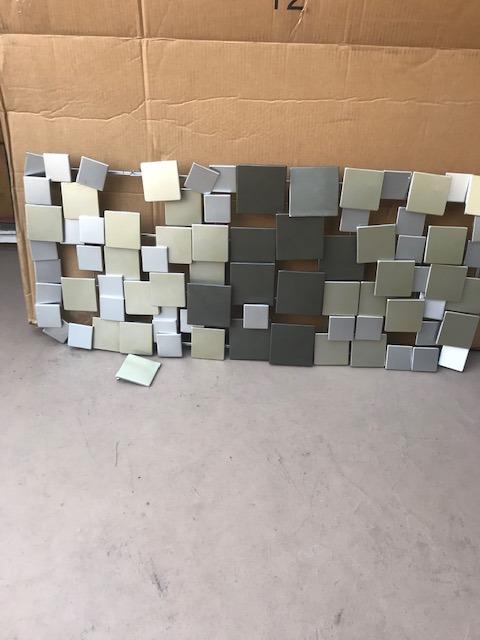 SEI Furniture Wavson Wall Sculpture, Geometric 3D Design, Unique Mounting Wall Art, Silver, 47.00
