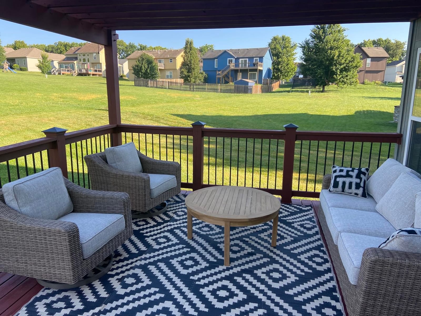 Modway Marina Premium Grade A Teak Wood Outdoor Patio Round Coffee Table in Natural customer photo 2