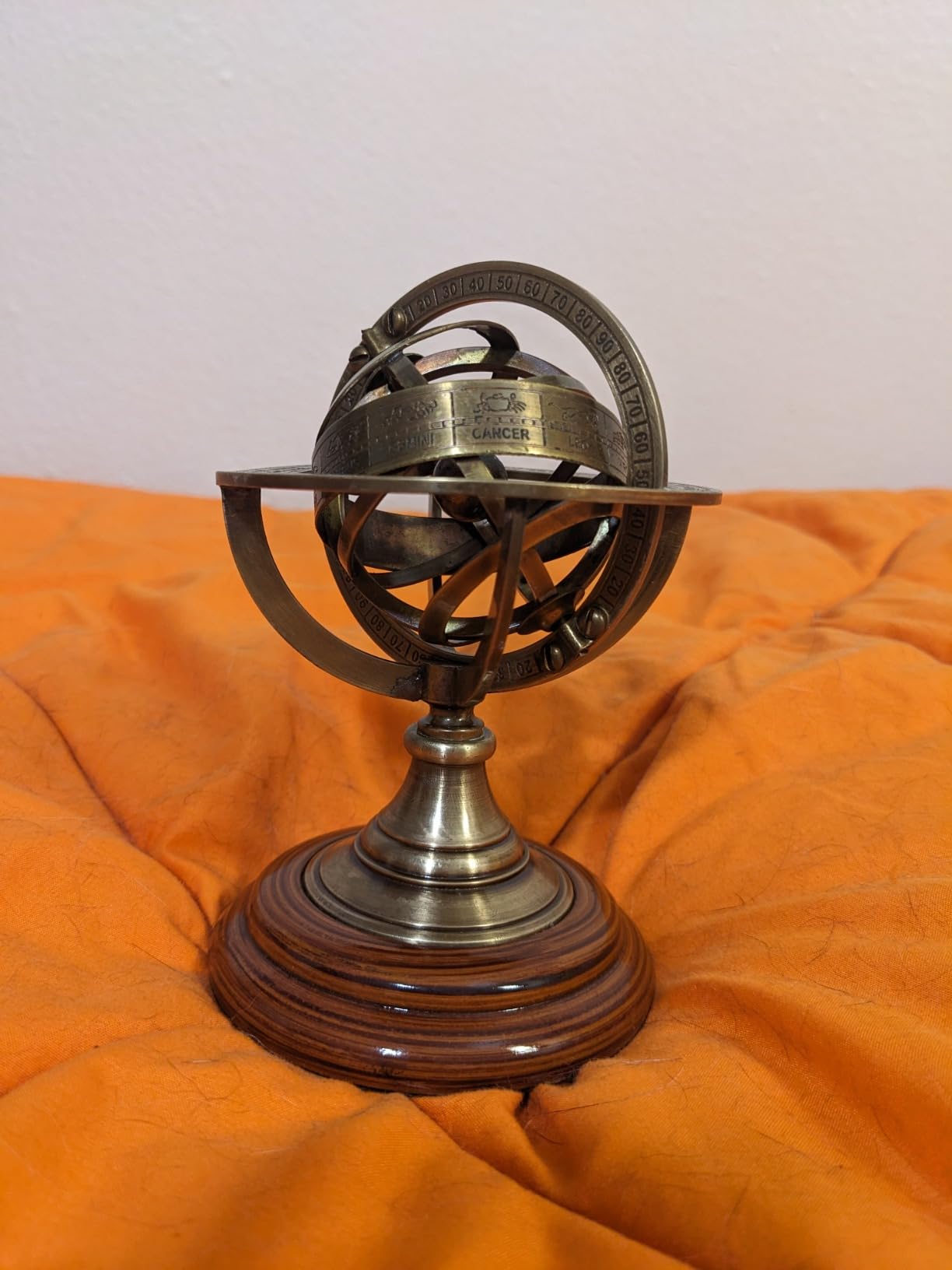 collectiblesBuy Handmade Brass Armillary Sphere Globe Clock Spherical Astrolabe Vintage Compass Handmade Nautical Decor for Office Desk & Home Decoration customer photo 1