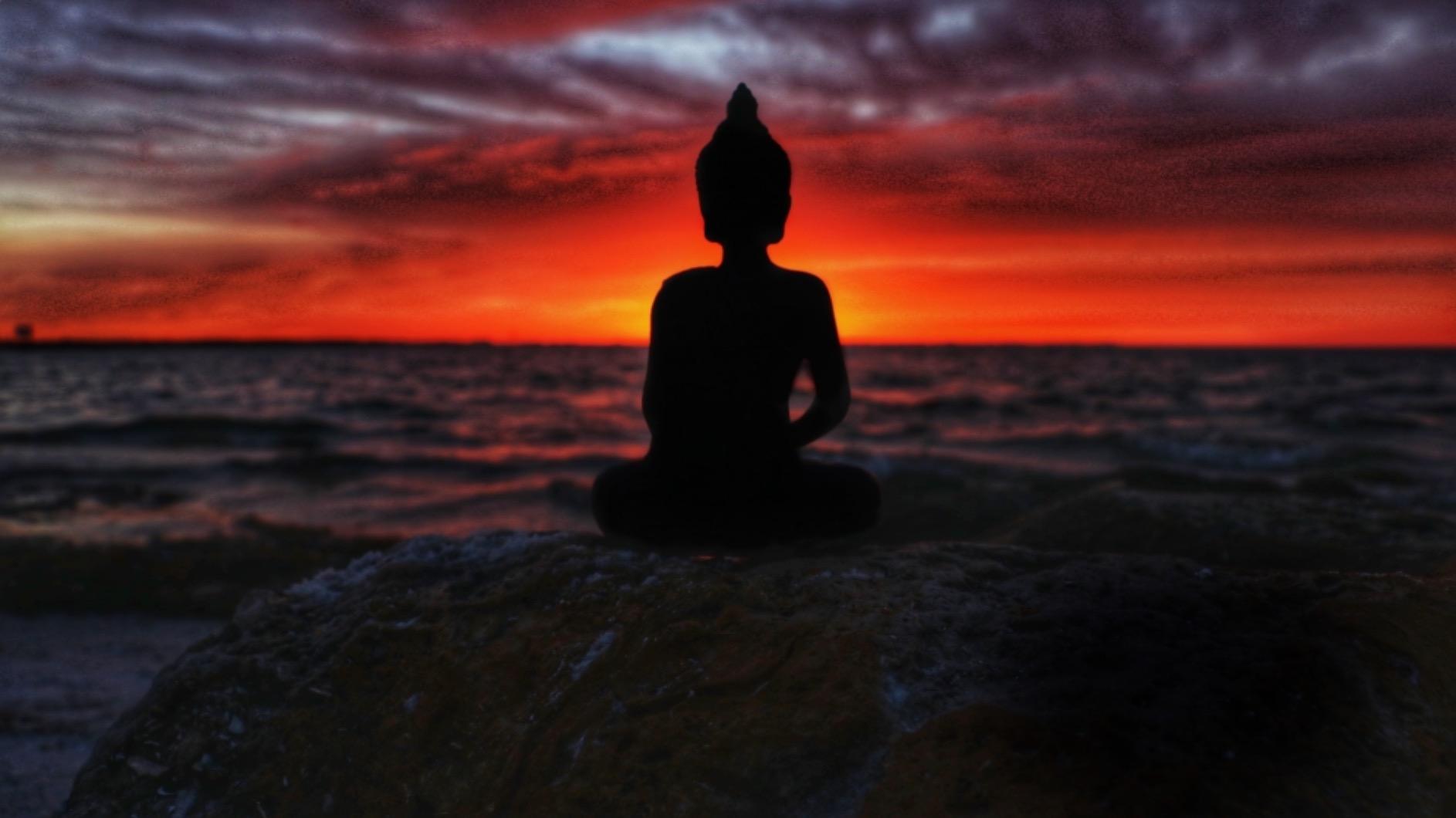 Bellaa Buddha Statue Zen Home Decor Mindfulness Meditation Sculpture Peace Harmony Dhyana Mudra Sitting Blessing Altar Figurine Black 23293 customer photo 1