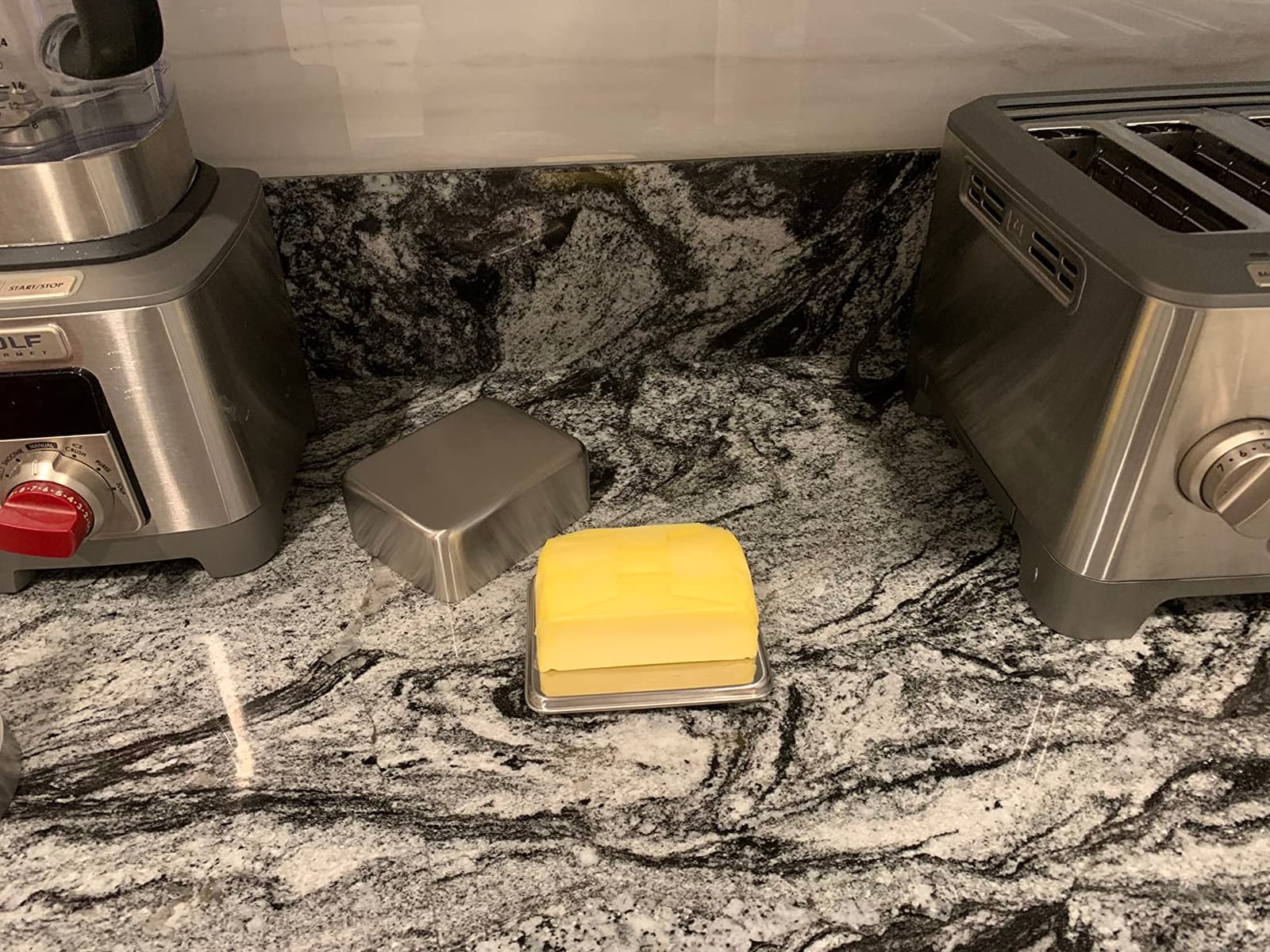 blomus Basic Stainless Steel Butter Dish, Medium customer photo 1