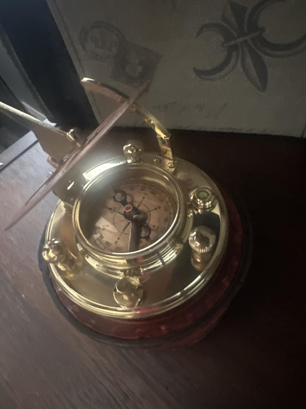Brass Nautical - Antique Brass & Copper Sundial Compass, Sundial Clock in Box Gift Sun Clock Ship Replica Watch customer photo 2