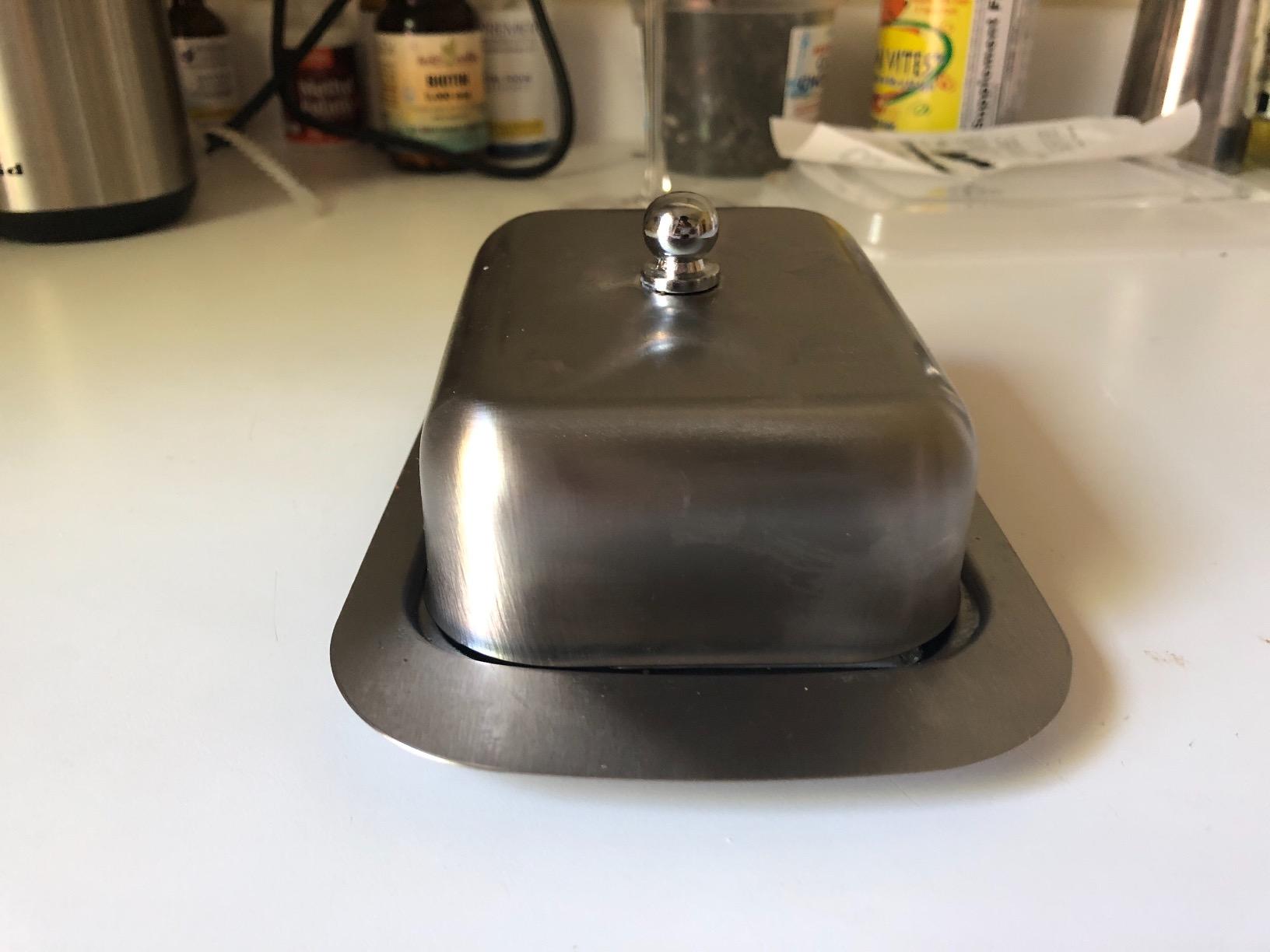 Zoie + Chloe Stainless Steel Butter Dish with Easy to Hold Lid customer photo 1