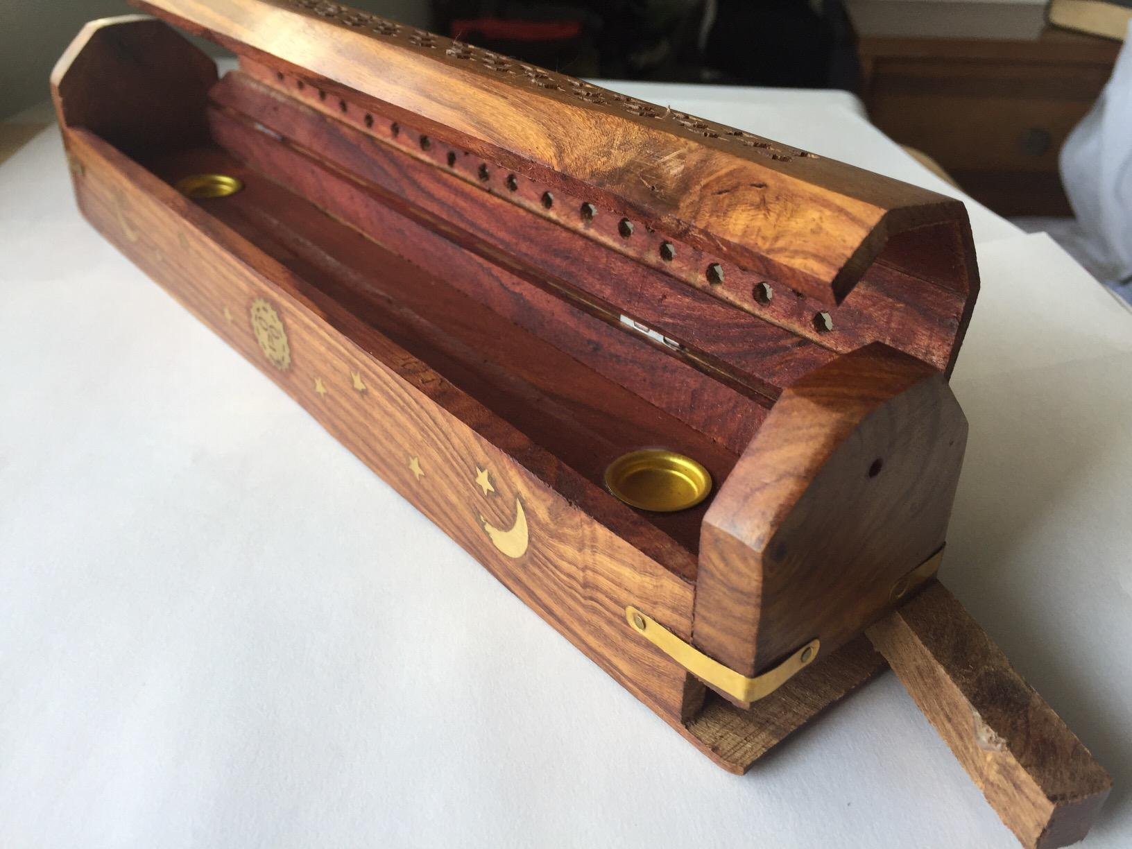 Govinda Wooden Coffin Incense Burner - 12