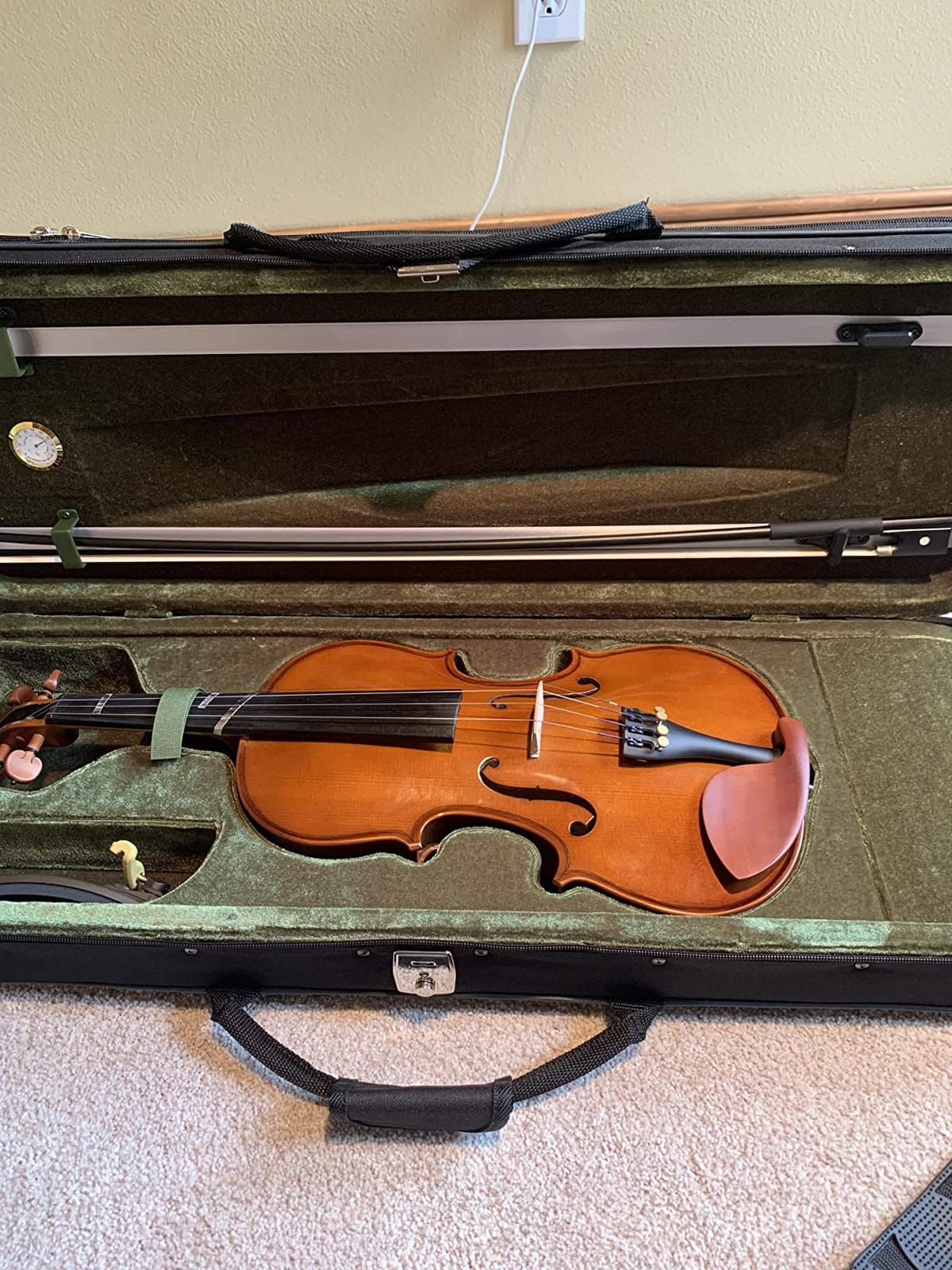 SKY 4/4 Full Size Professional Oblong Shape Lightweight Violin Hard Case with Hygrometer customer photo 1
