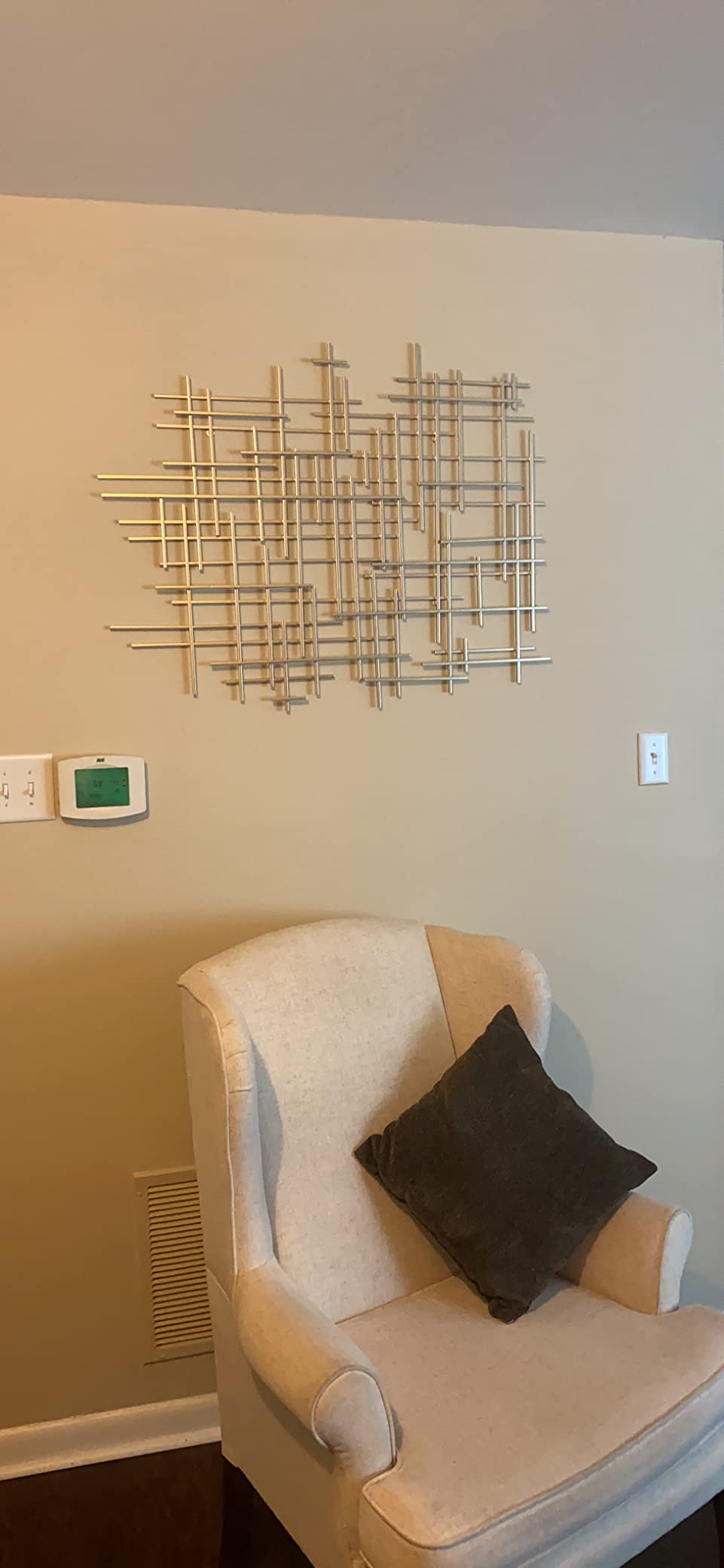 Bellaa 27253 Metal Wall Art Geometric Abstract Modern Contemporary Cross Retro 3D Hanging Wrought Iron Sculpture Boho Farmhouse Home Decor Living Room Outdoor Figuring Large 37 Inch customer photo 2