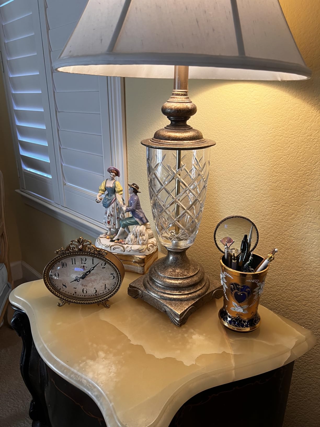 NIKKY HOME Vintage Table Clock, French Rococo Gold Room Decor customer photo 1