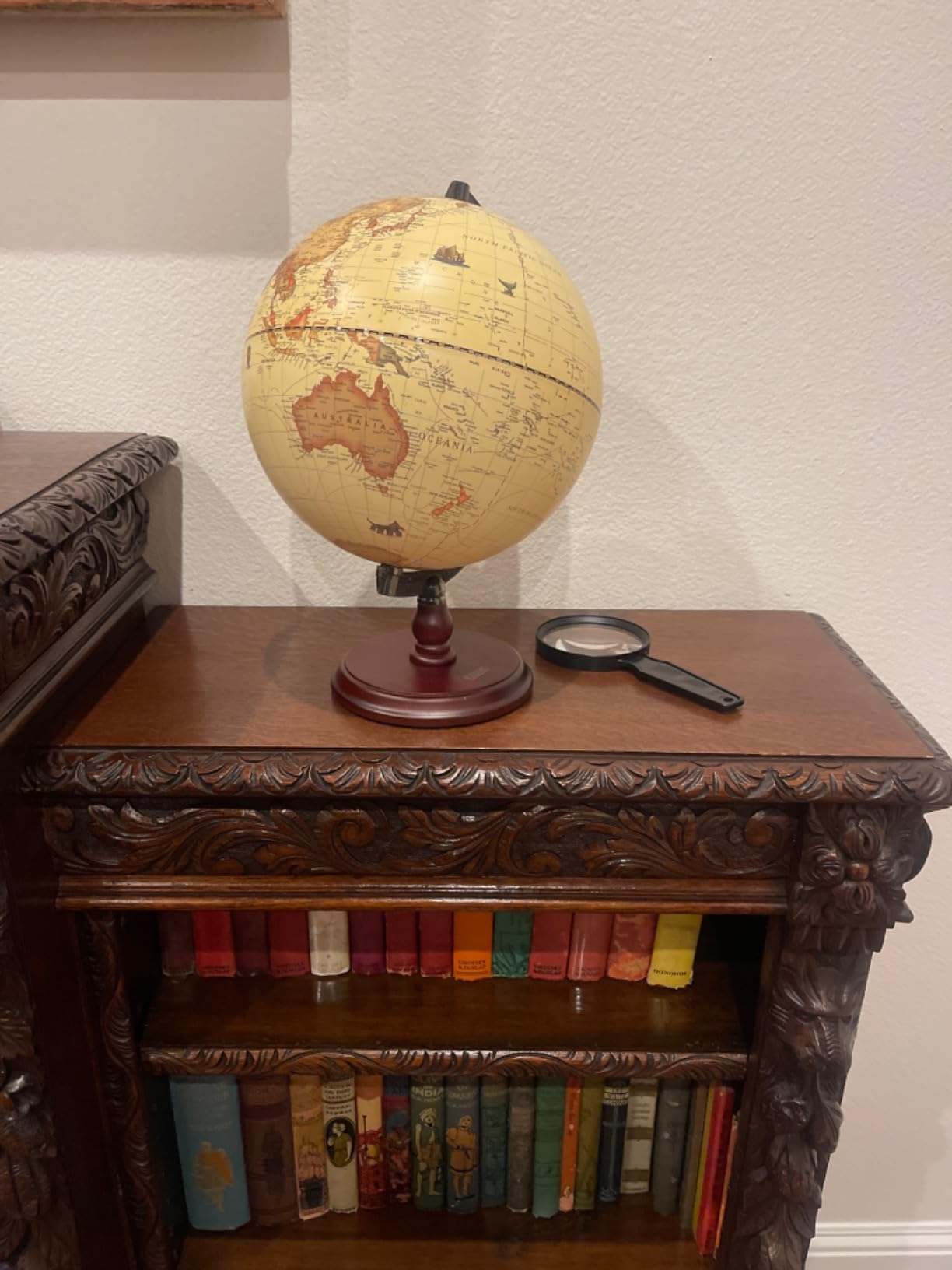 Exerz 12 Inches Antique World Globe Rotating Vintage Color Modern Map customer photo 2