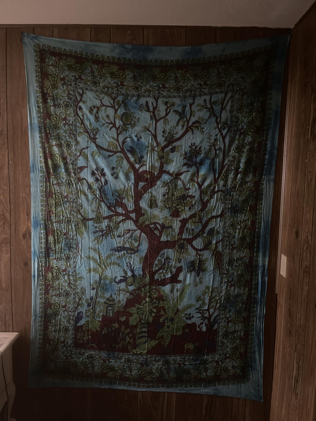 The Boho Street Turquoise Tree of Life Twin Size Indian Bohemian Wall Art - Mandala, Hippie Tapestries Psychedelic Boho Tapestry, Wall Hanging for Bedroom (52x82 Inches) customer photo 2