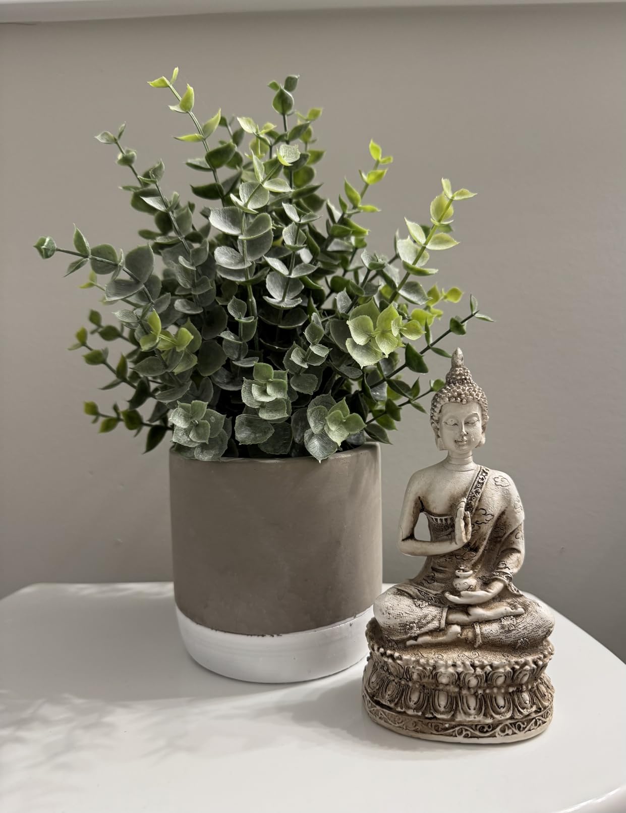 ornerx Meditation Thai Sitting Buddha Statue, Verdigris, 6.7