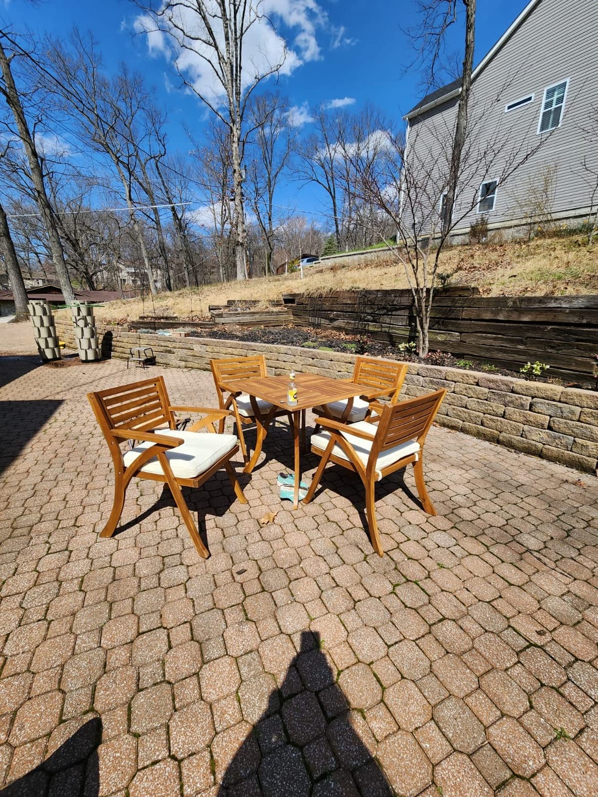 Christopher Knight Home Hermosa Acacia Wood Dining Set, 5-Pcs Set, Teak Finish customer photo 2