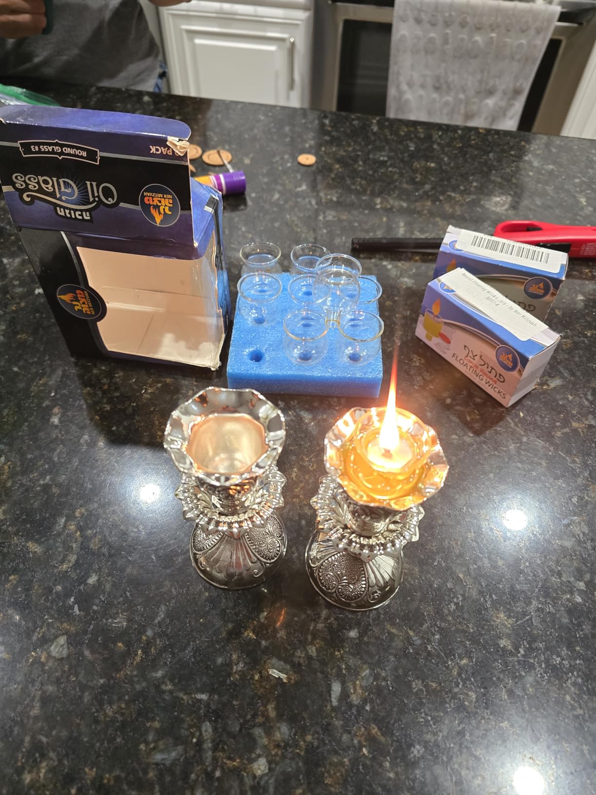 Silver Plated Candlesticks - 2 Pack Set - Pair of 5 Inch Ornate Candle Holders with Round Base and Floral Design customer photo 1
