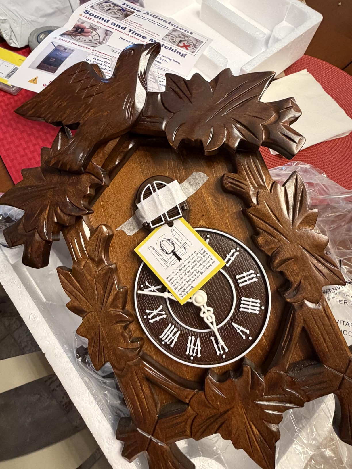 Rylai Vintage Cuckoo Clock Handcrafted Wooden Wall Clock for Home Décor customer photo 1